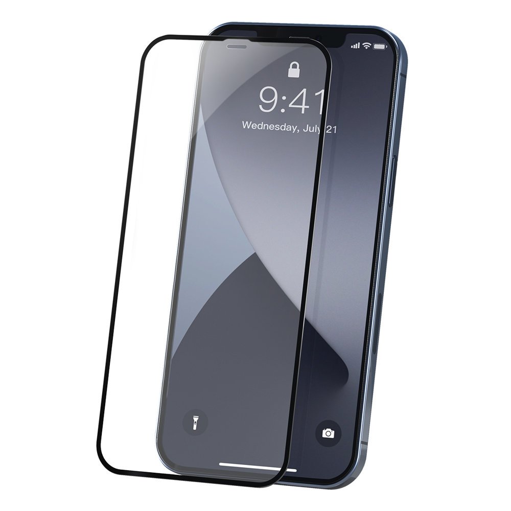 Baseus-0.23mm-curved-screen-tempered-glass-screen-protector-with-crack-resistant-edges-For-iP-5.4inch-20202pcspack-Black
